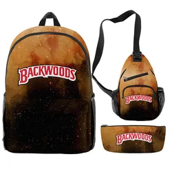 Wholesale Fashionable 3Pcs Backwoods Cigar Backpack For Boys Men Backwood Print Bag Laptop Shoulder School Bag Travel Bag