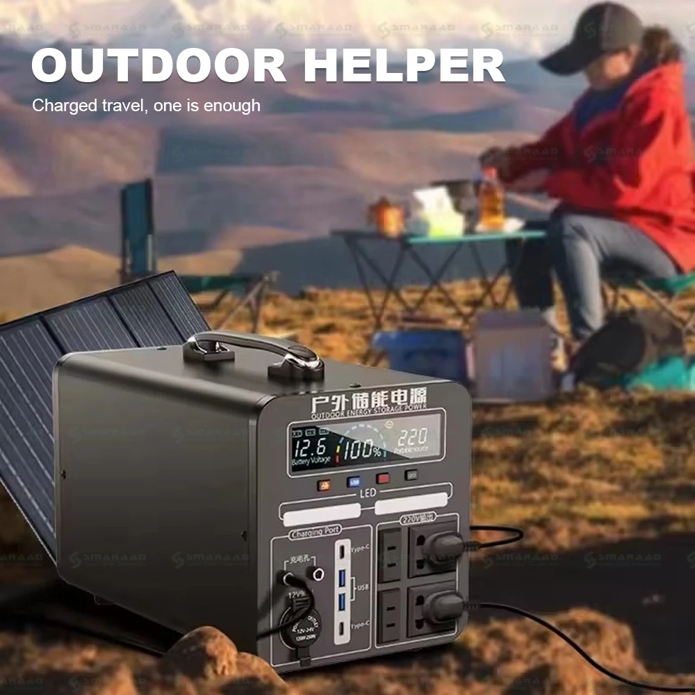 600W 900W 1200W 1500W 2000W Portable Energy Storage Battery For Camping Portable Power Supply  Outdoor