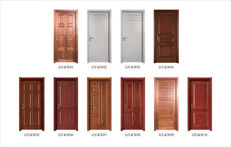 Luxury Natural Timber Solid Wooden Door PVC Interior Painted House Use Oak Wooden Door