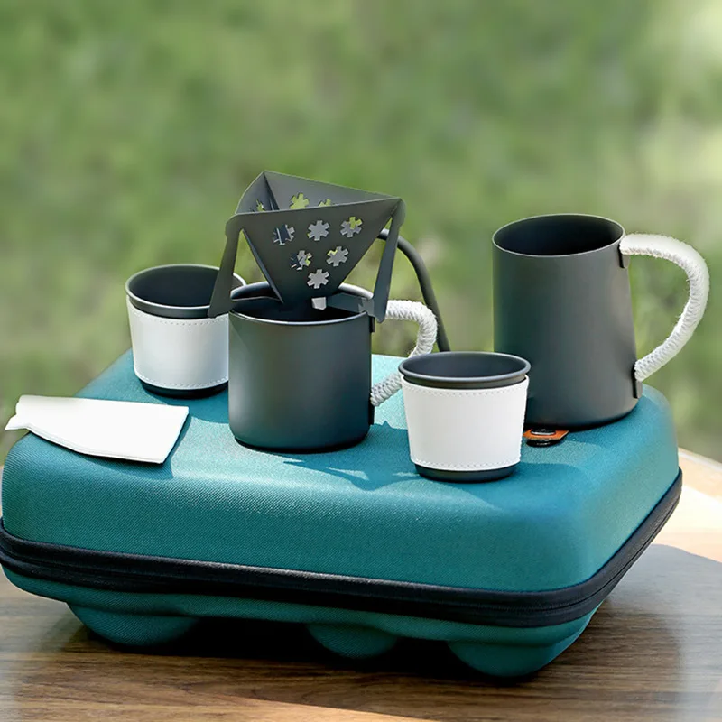 Nordic Style Handbag Drip Pour Over Coffee Making Portable Gift Set Brewing Camping Outdoor Tea Coffee Set