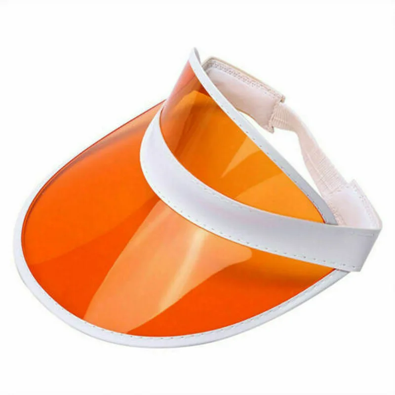 Wholesale custom logo sun visor hat outdoor travel UV protection transparent PVC Plastic anti-mite elastic cap