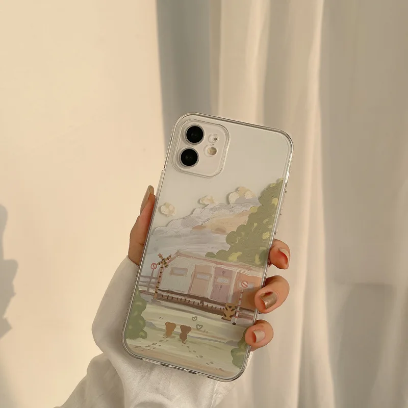 Original oil painting phone case for iPhone 12 Wholesale Custom Soft Tpu personalized fancy stylish anti shock phone case
