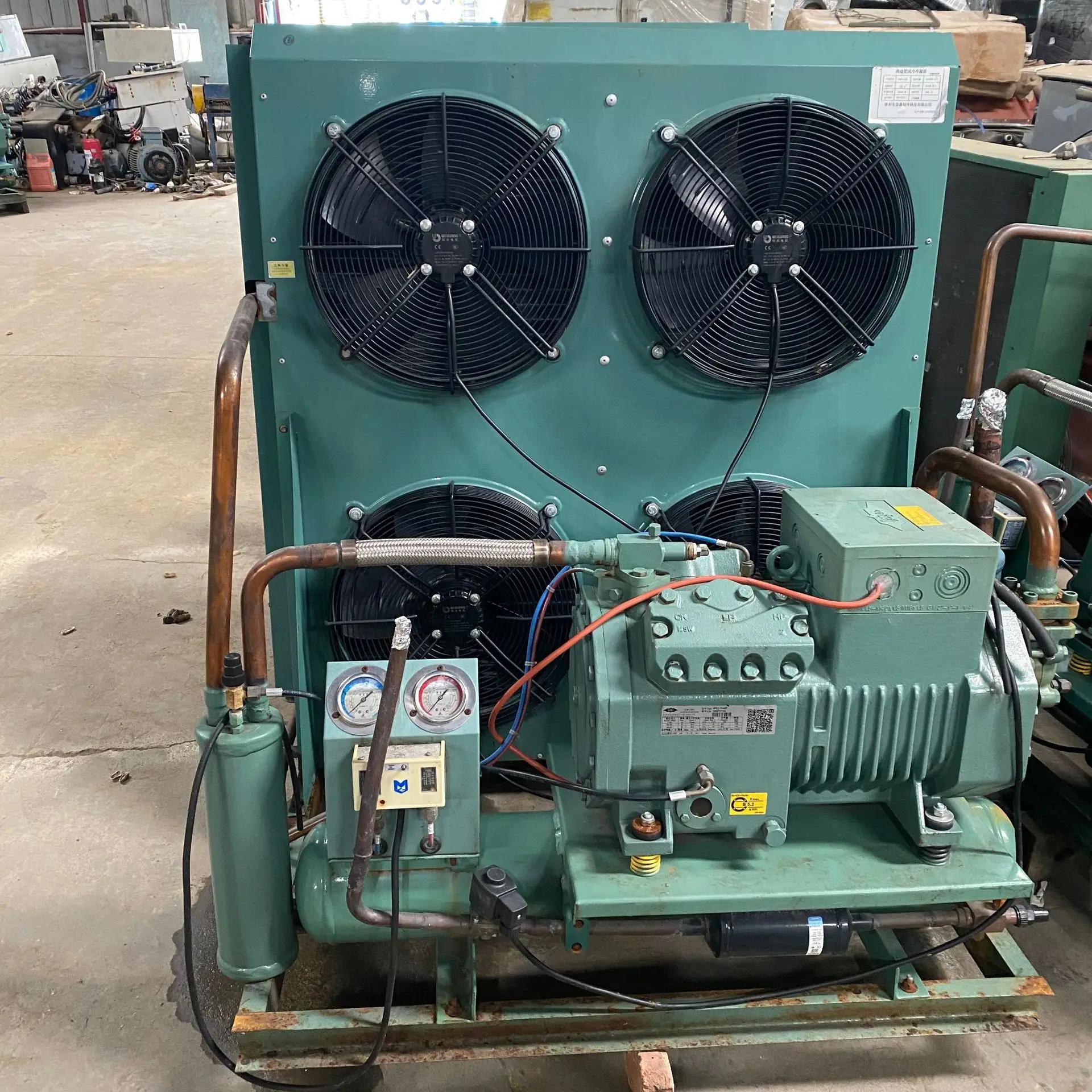 Custom Semi Hermetic 20hp Piston Compressor Unit Refrigeration Equipment for Cold Room Project Cooling System