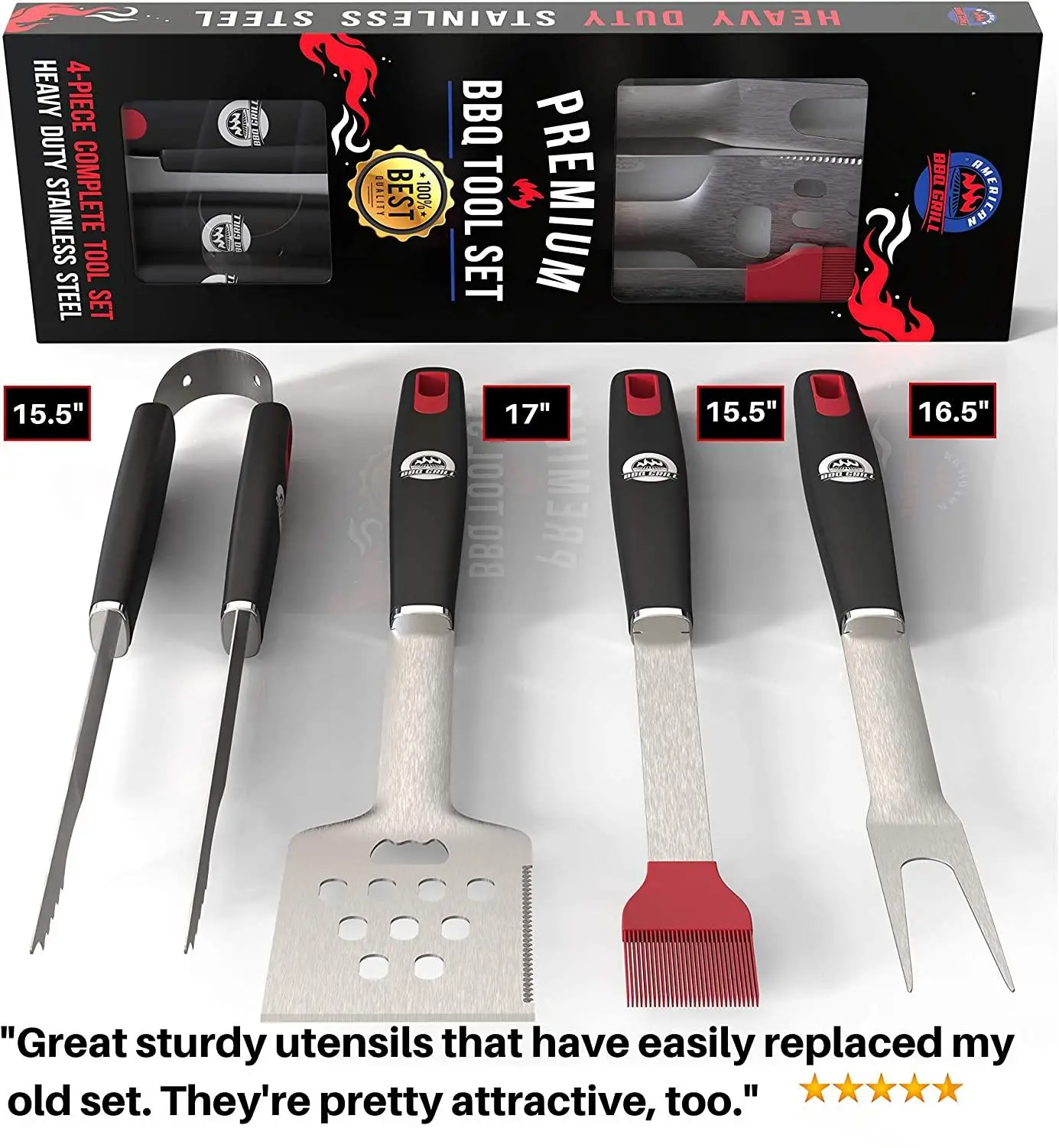 Premium outdoor grilling accessories heavy duty bbq tools kit set for barbecue