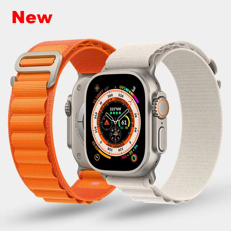 Ремешок нейлоновый для Apple Watch Ultra эластичный браслет дайвинга 49