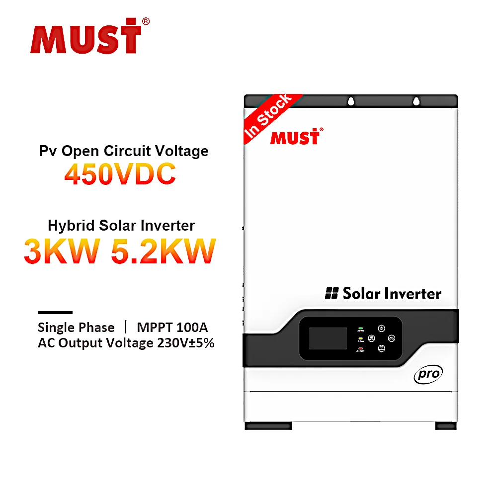 Must PH1800 PRO 3000W inverter pure sine wave portable solar generator hybrids inverter 5kw grid invert solar