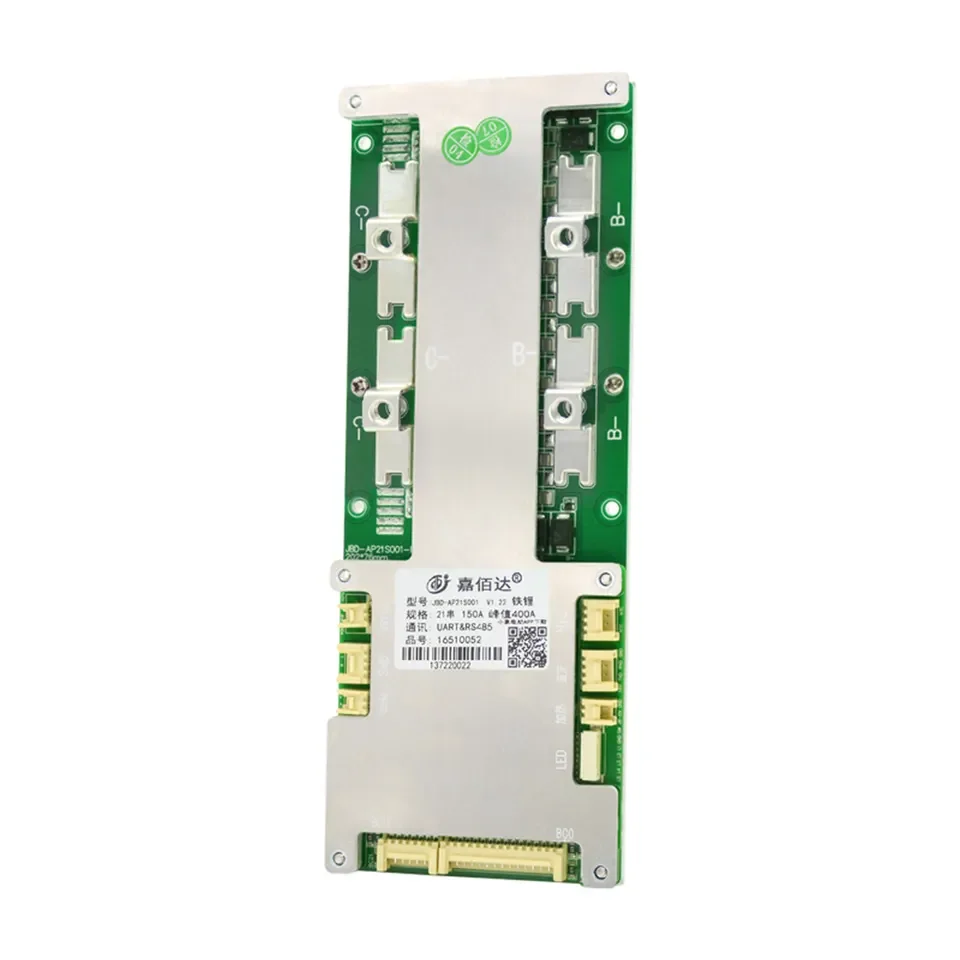 JBD AP21S001 6-21s Smart bms lifepo4 16s 48v Li-ion 120A 150A 200A 20s bms with BT UART NTC