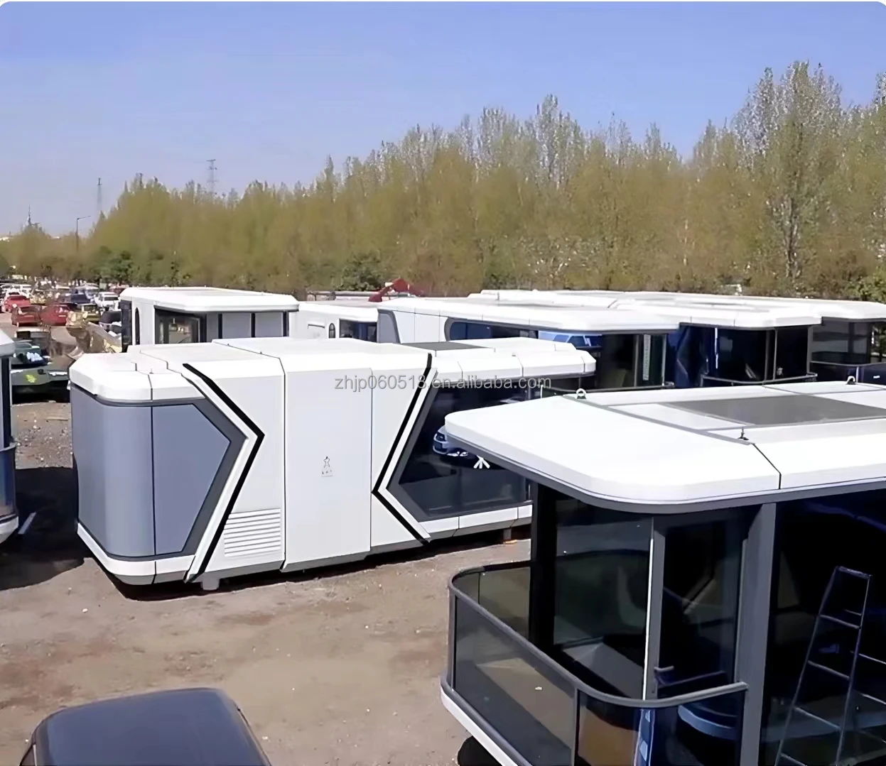 Роскошный Открытый Солнечный космический капсульный дом 2 спальни с кухней и выдвижным балконом