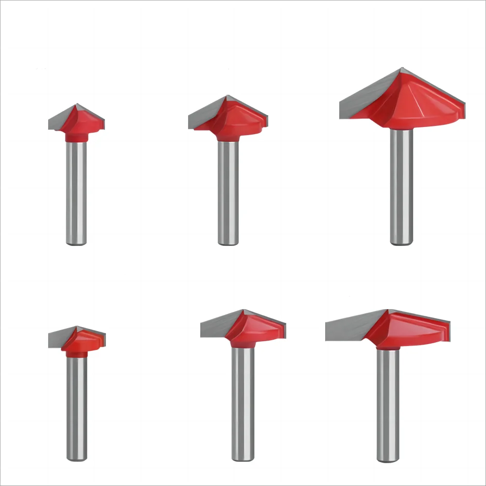 3D Engraving V Groove Router Bits CNC Engraving tools 2 Flutes Milling Cutter V Type Router Bits for Wood