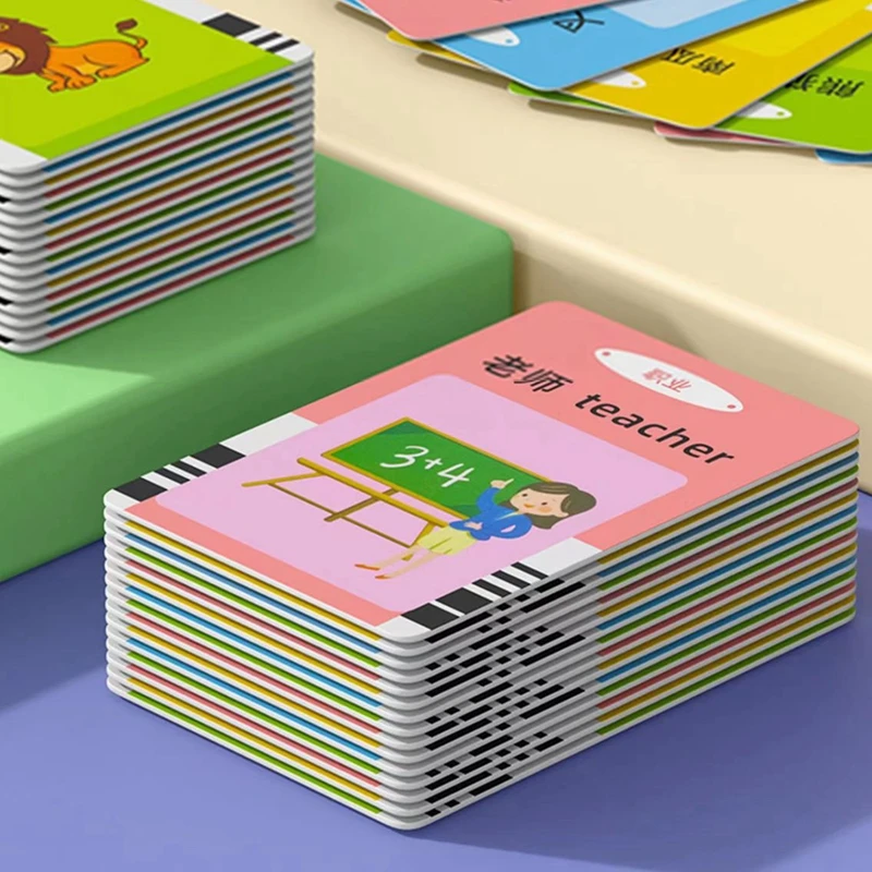 Custom Learning Toys Kids Animal Vegetable Fruit Character Chinese English Word Language Talking Flash Cards Early Education car