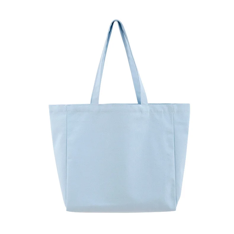 Hot Sale Customized Logo Printed Recycle Plain Organic Cotton Canvas Tote Shopping Bags With Zipper
