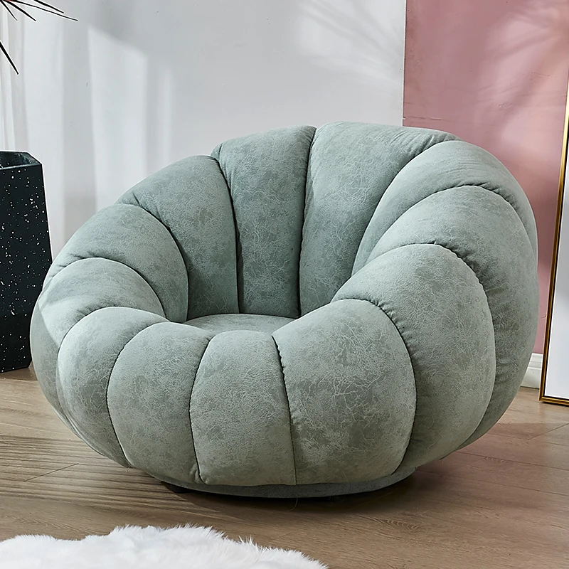 Modern design round orange pumpkin sofa chair artist loveseat chair for living room furniture accent loveseat chair