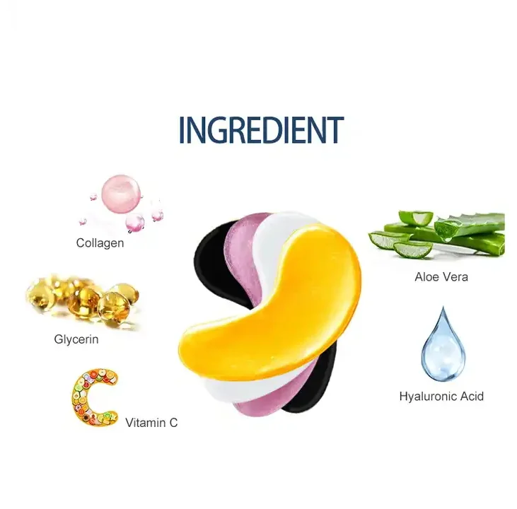 Custom Quality Korean Anti Aging Eye Care Product Gel Patches Private Label 24k Gold Hydrogel Crystal Collagen Eye Mask