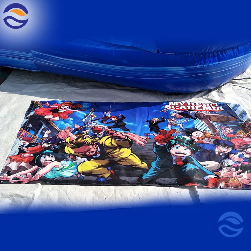 Dolphin Water Slide  Wholesale Commercial Backyard Blue Inflatable Water Slides