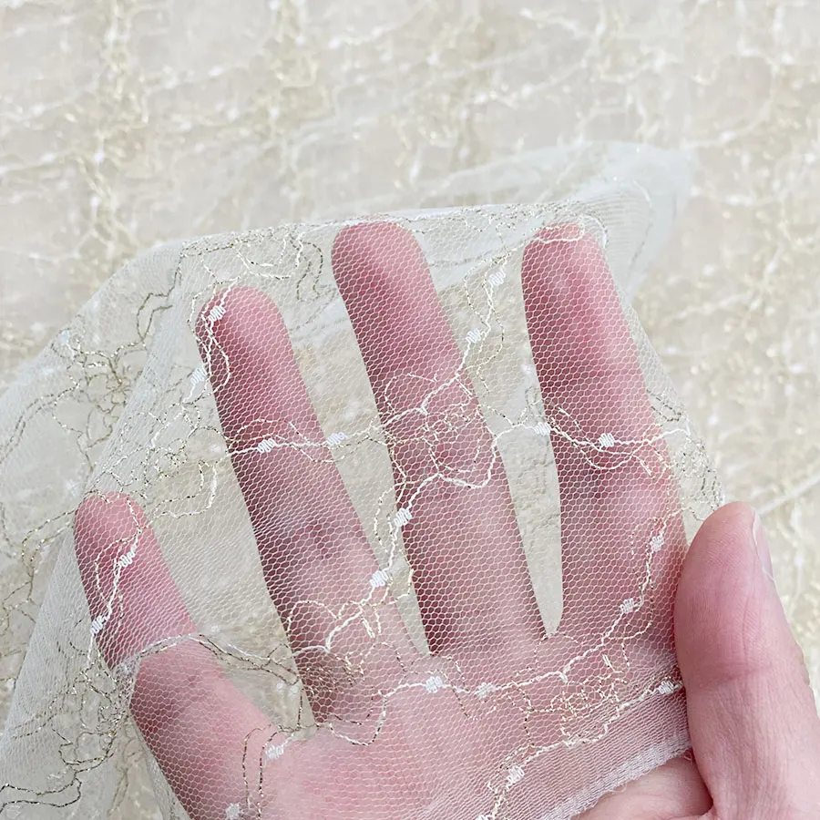 Hot designer fancy luxury veil wedding rhombus jacquard lace shinny lurex metallic mesh tulle nylon fabric for girls dress