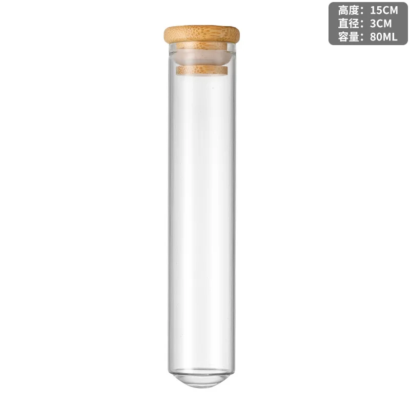 Borosilicate Empty Portable Food-grade Empty Vial Candy Honey Glass Test Tube With Cork