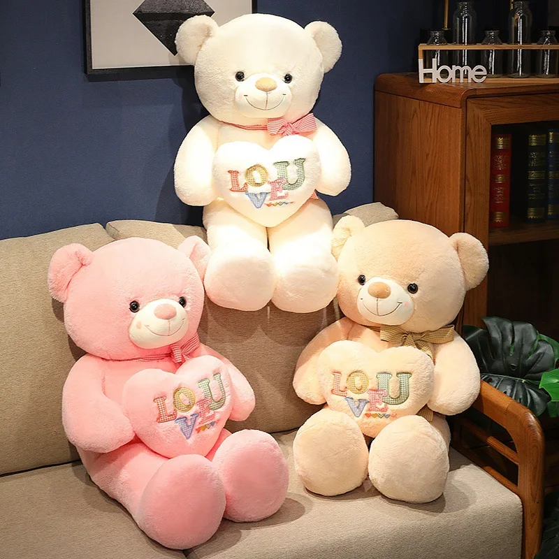 Big Bear Stuffed Animal Pillow Unisex Cuddly Bear Sleeping Doll Polyester and Plush Material PP Cotton Filling in OPP Bag