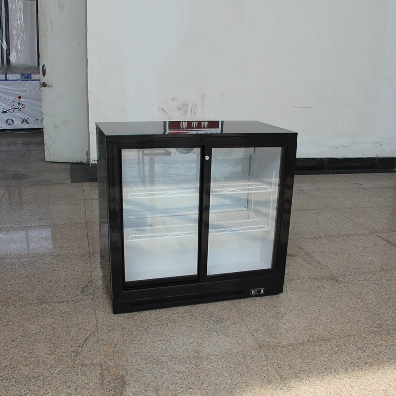 Double Glass Wholesale Commercial Freezer Fridge Back Bar Display Cooler Cabinet for Coffee Bar Shop