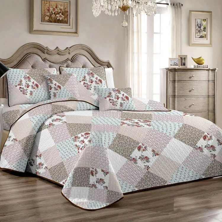 Hot Selling Double Bedspreads Bedroom Set Hotel Custom Bedspread Printed Geometric Bedspread Set