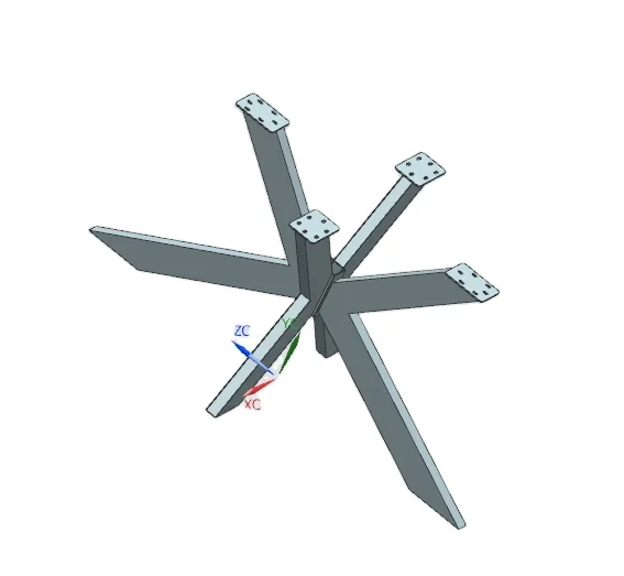 Hot Selling Stainless Steel Cross Frame Chromed Metal Dining Table Furniture Spider Table Legs