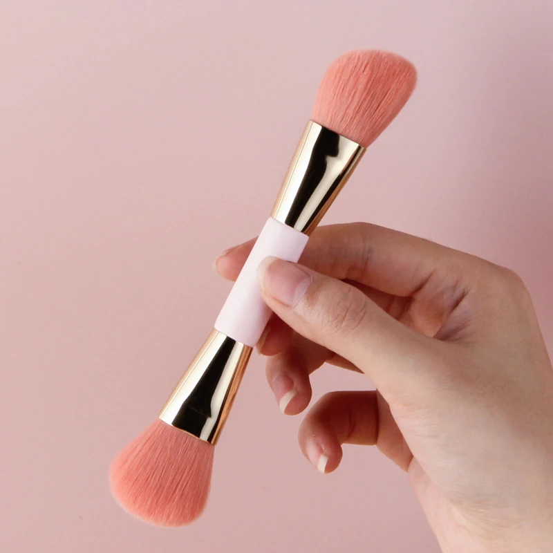 Vonira Beauty Pink Mini Double Sided Makeup Brushes Kit 12 Pieces With Pink Dual Ended Travel Makeup Brush Set