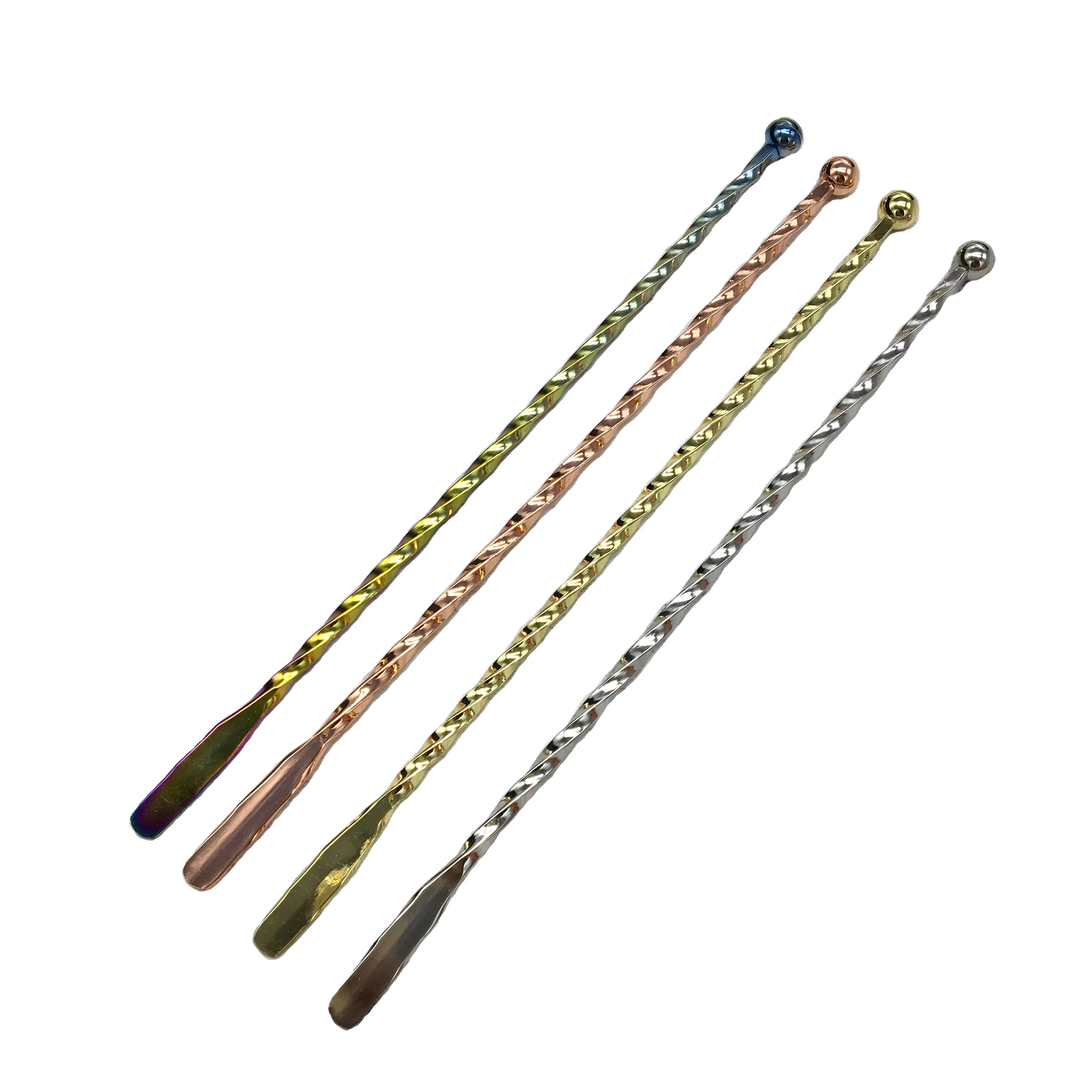 Stainless Steel Long Metal Gin Stirrer Swizzle Cocktail Bar Stick Swizzle Stirrer for Bar Home