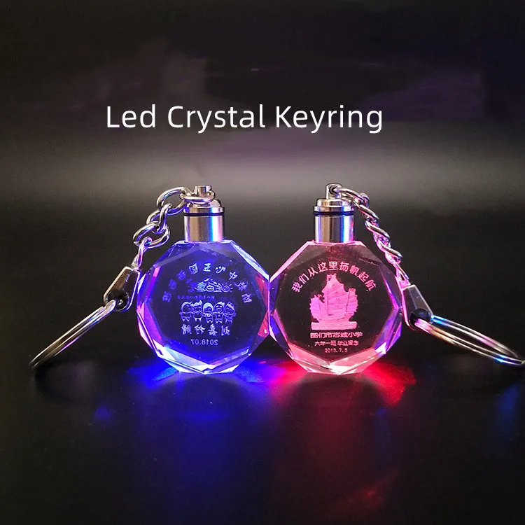 Custom Photo Key chain with Led Light Mini Led Keychain Flashlight Ked Light Car Logo Crystal Keychain Keyring Memorial Gift