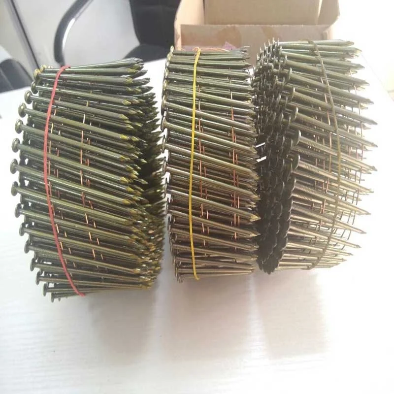 34 Deg Wire Pallet steel Bright Coil Nails screw for Construction