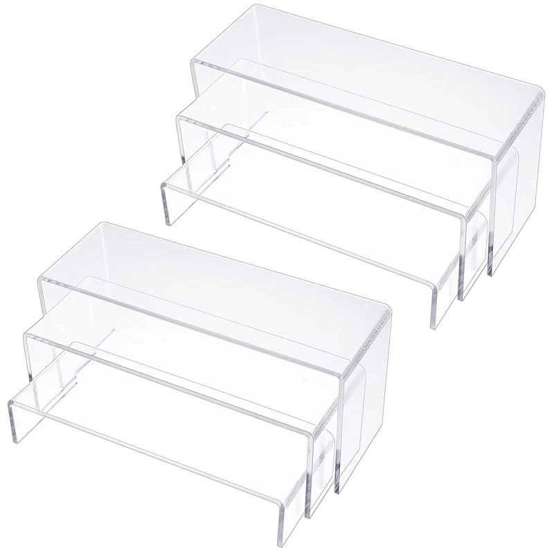 Clear Acrylic Display Risers Showcase acrylic plinths display stand  U-shaped acrylic dessert table cake snack display stand