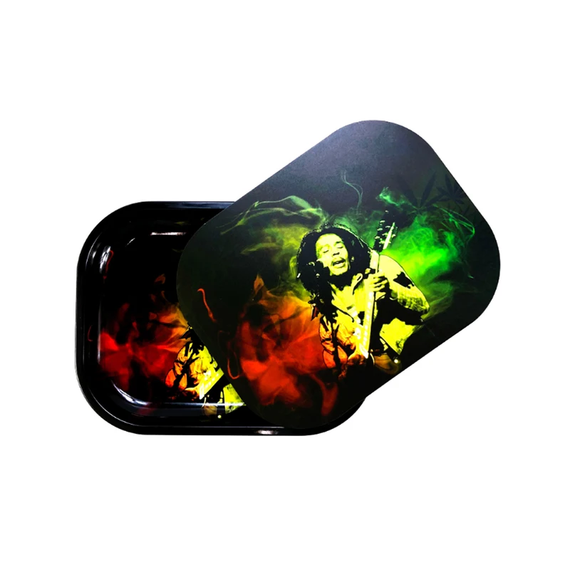 
Design Tobacco Tray 18x14cm Herb Weed Rolling Tin Tray With 3D Magentic Lid 