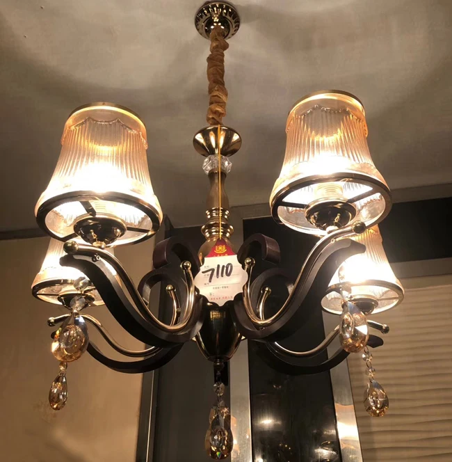 Modern metal arms and wood chandelier,new residential chandelier & pendant light (FX7110-5)