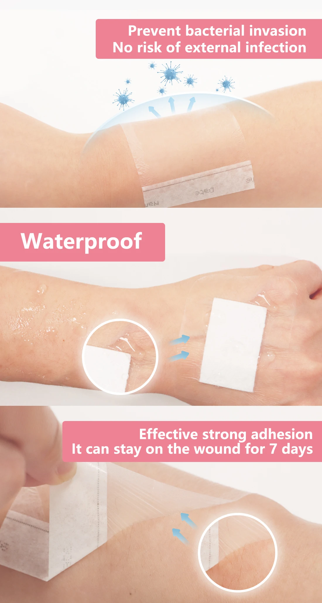 BLUENJOY Skin-Friendly Transparent Pu Film Adhesive Dressing Waterproof Pu Film Sheet