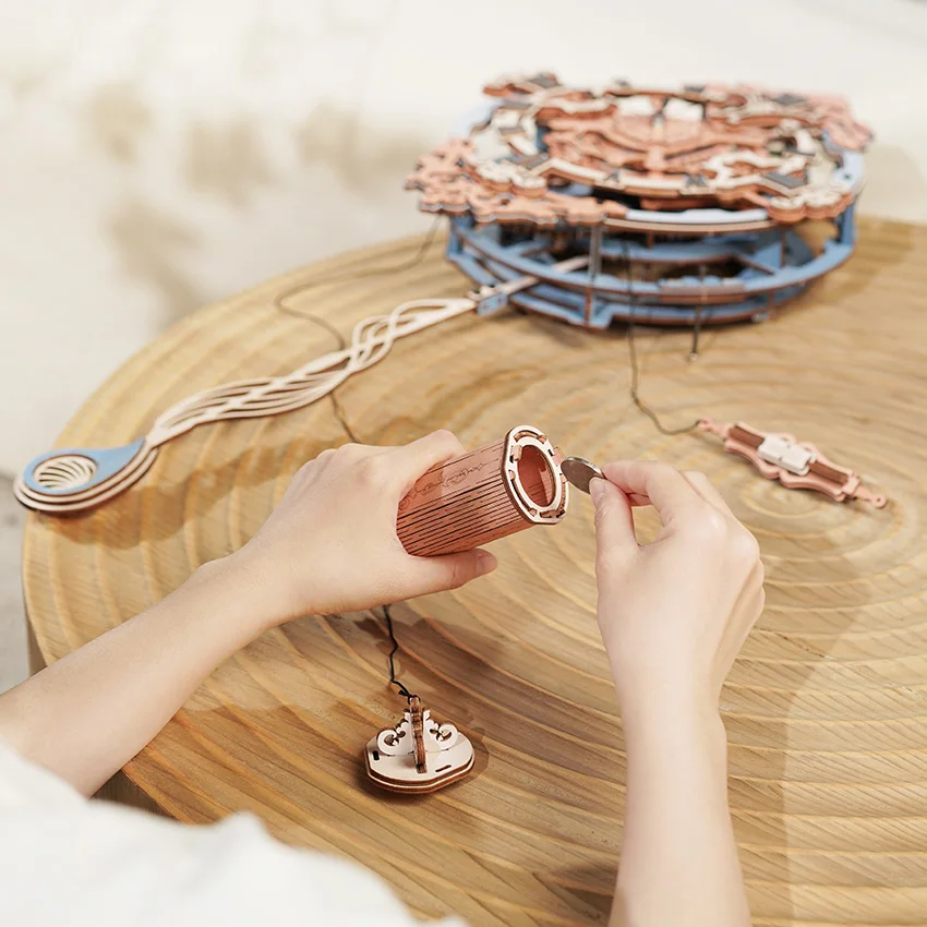 Robotime Rokr Home Decoration Wood Crafts LC701 Mechanical Gear Romantic Note Wall Clock Wooden 3D Puzzles