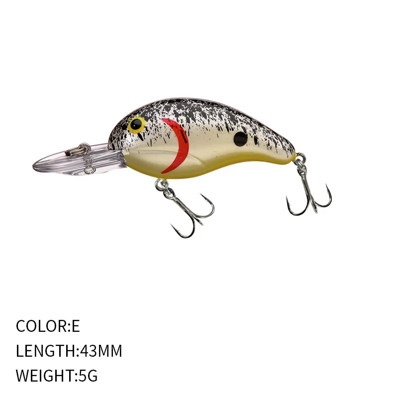 Factory Direct 5g 43mm Fishing Bait Casting Crank Lures Deep Diving Crankbait Trolling Bass Baits