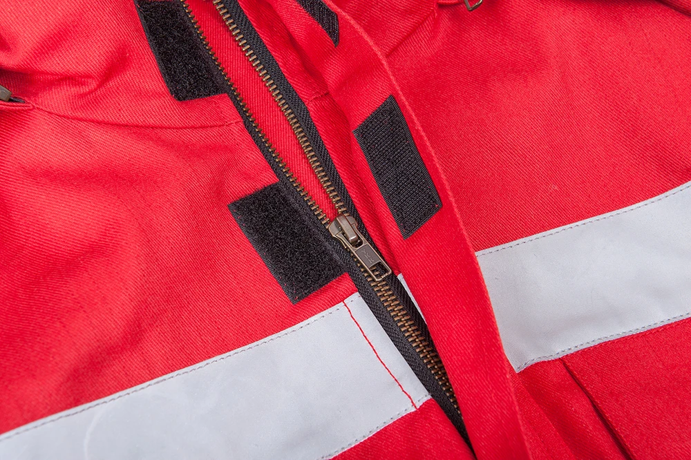 Wholesale Red Fire Resistant NFPA 2112 Aramid Fiber Electrician Safety Clothing Work Uniform Coverall Suit For Mechanic