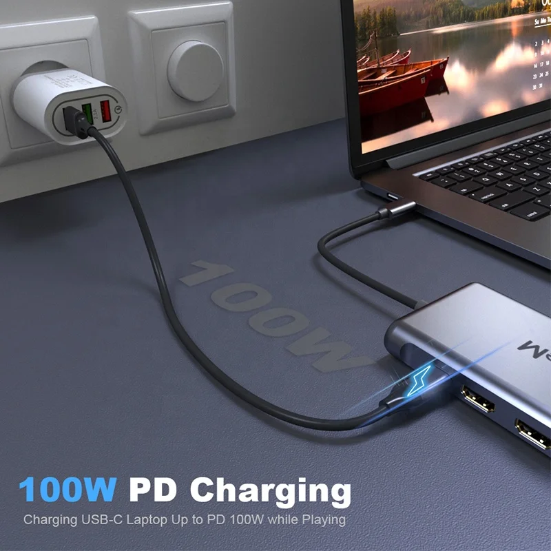 QGeeM 5 Гбит/с Hd-Mi Ethernet 12 в 1 USB C концентратор зарядная док-станция для ноутбука