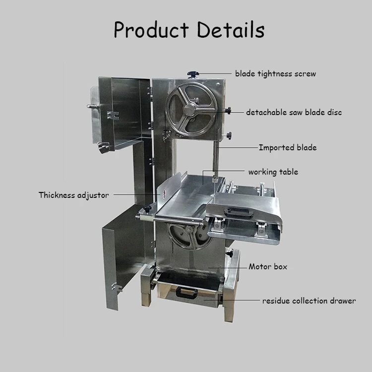 Stainless Steel Floor Standing Butcher Frozen Meat Cutting Bone Saw Meat Band Saw Cutting Machine Meat And Bone Saw Machine