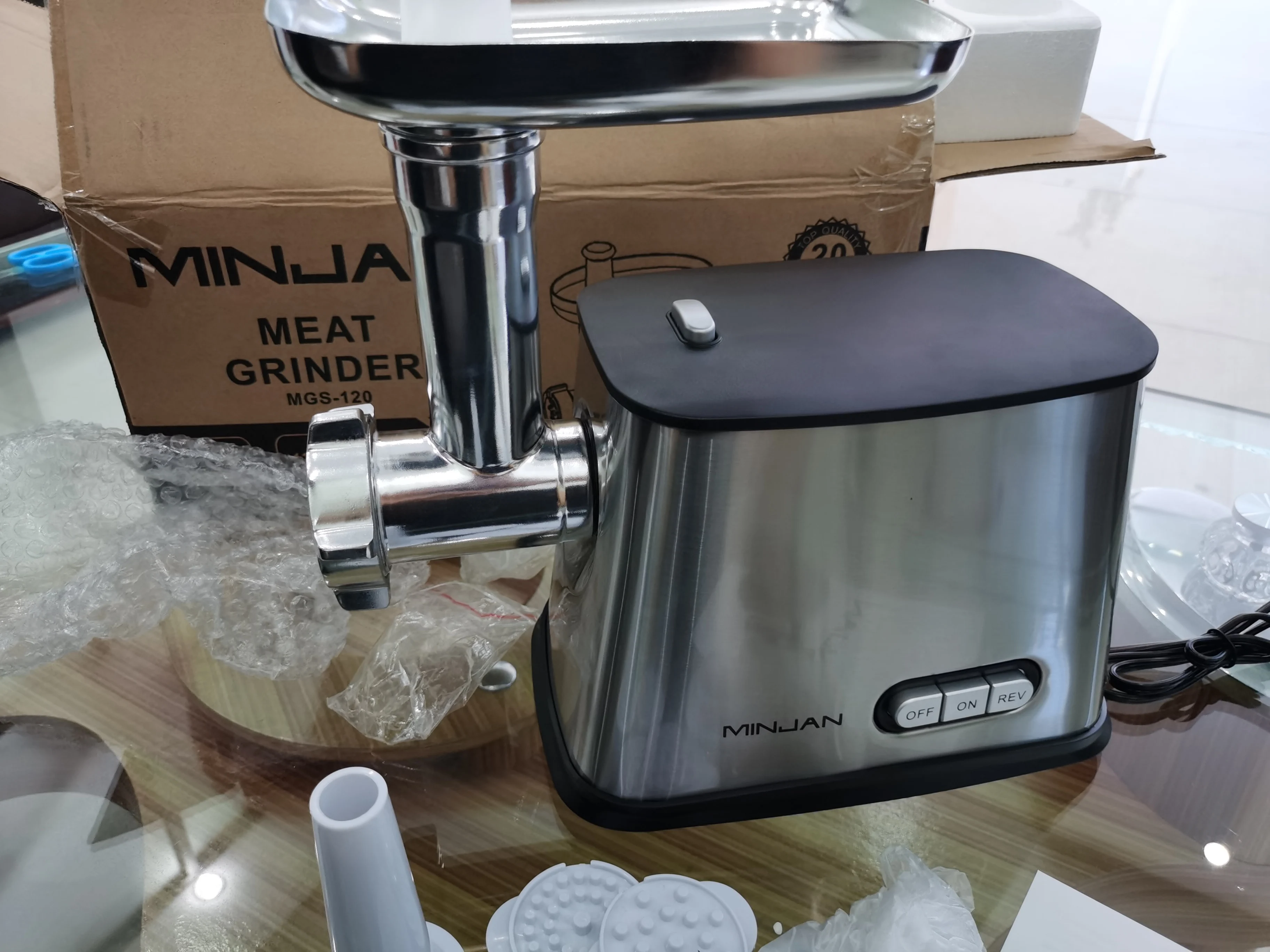  Автоматическая Мясорубка MINJAN из нержавеющей стали для домашнего использования электрическая