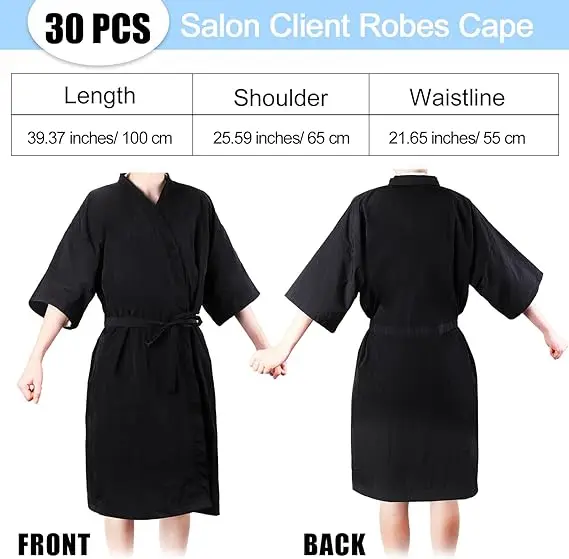 Custom Logo Spa Massage Robe for Beauty Salon Long Kimono Robe Hairdressing Bathrobe