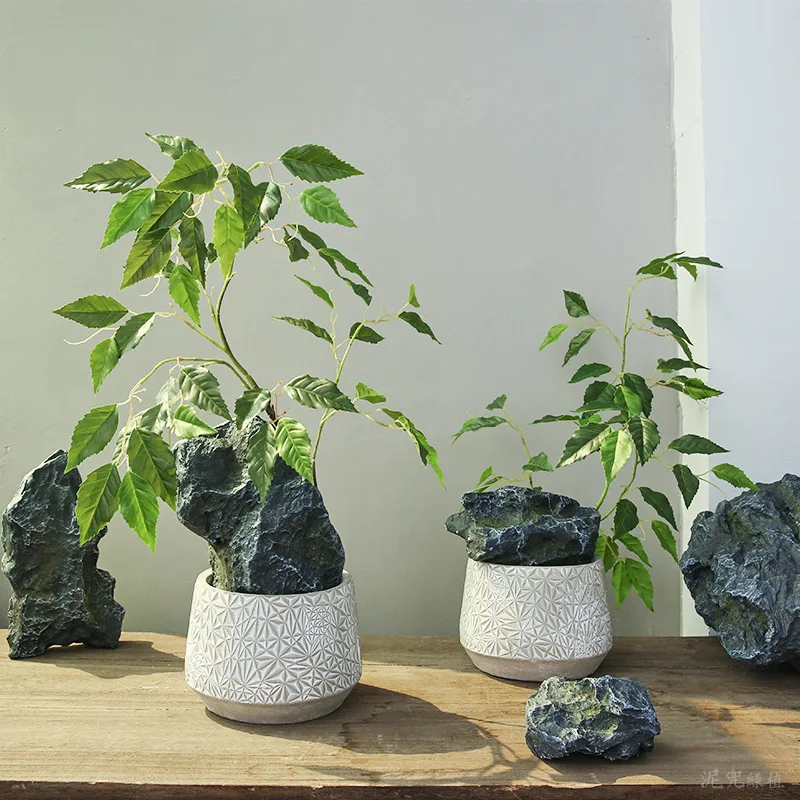 i031 Artificial Stones Courtyard Landscaping Decorative Props Ornaments Fiberglass Free Matching Stone