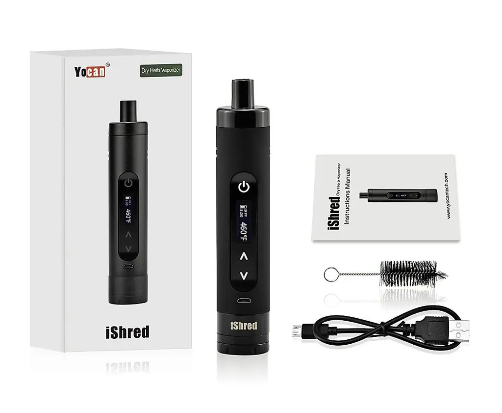 Оригинальный травяной испаритель Yocan iShred емкостью 2600 мАч, электронная сигарета со встроенной Липовой емкостью Hery Herb, стартовый набор черного и белого цветов