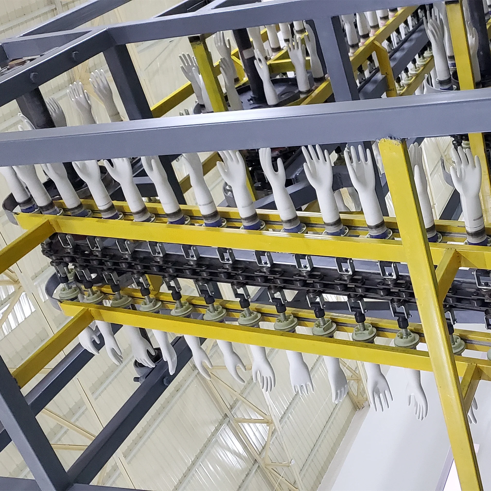 Disposable latex medical gloves production line sterile powder free gloves making machine