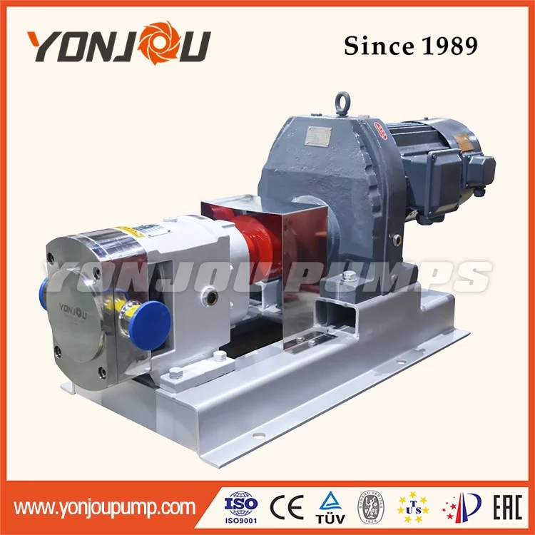 Sanitary stainless steel food grade chocolate honey rotary lobe pump