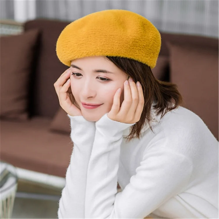 Лидер продаж 2019, индивидуальный высококачественный Женский Элегантный берет из меха норки, британская восьмиугольная шапка художника