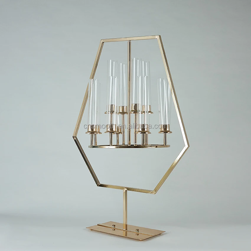 newest design big gold metal candelabra wedding party supplies event table decoration candle holder