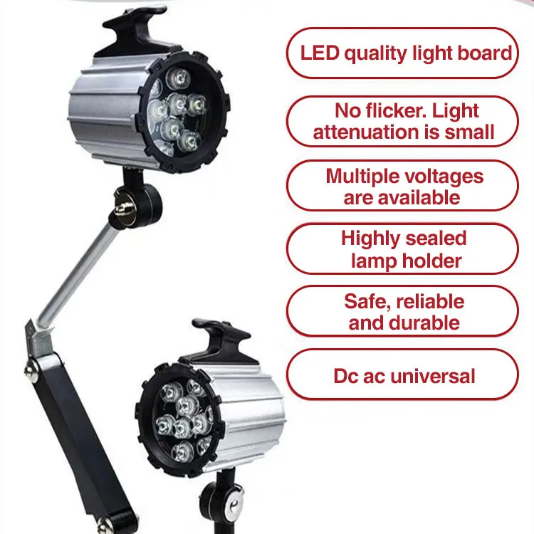 Light-weight waterproof gooseneck work light for magnetic base machine for CNC machine tools