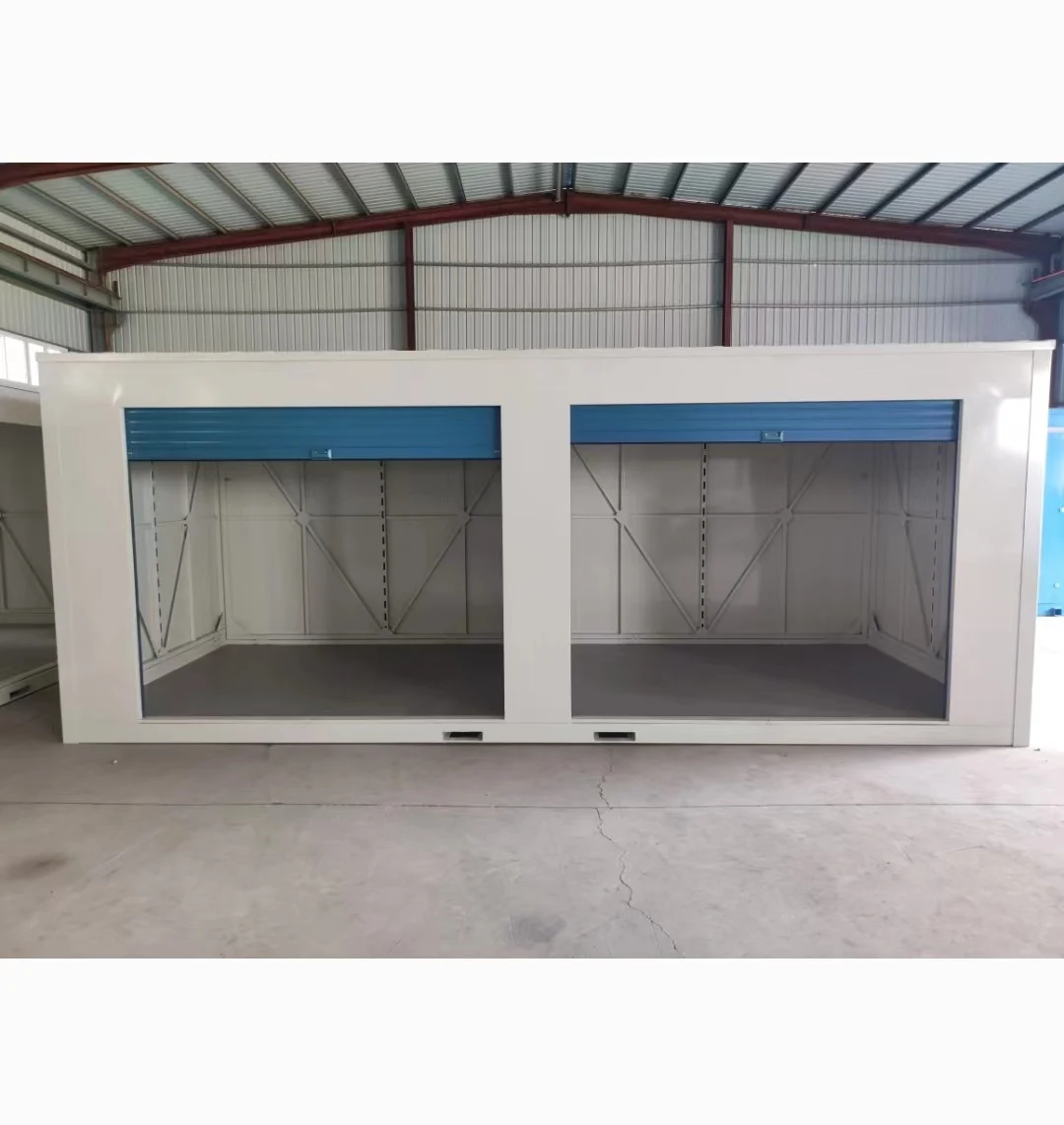 steel 20ft partitioned prefab container storage self storage assemble foldable mobile container stackable  portable storage