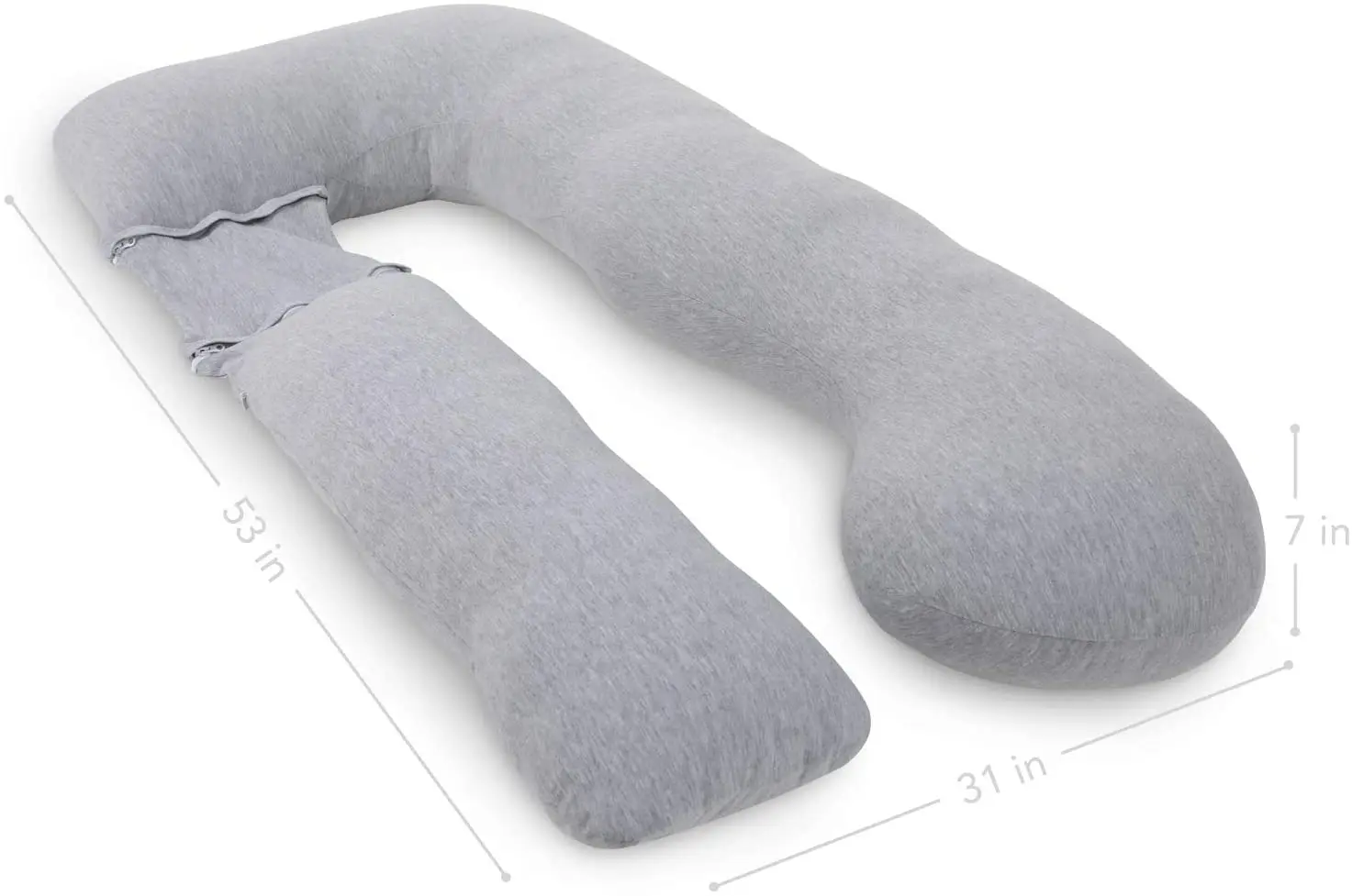 Pregnancy Pillow, Grey U-Shape Full Body Pillow