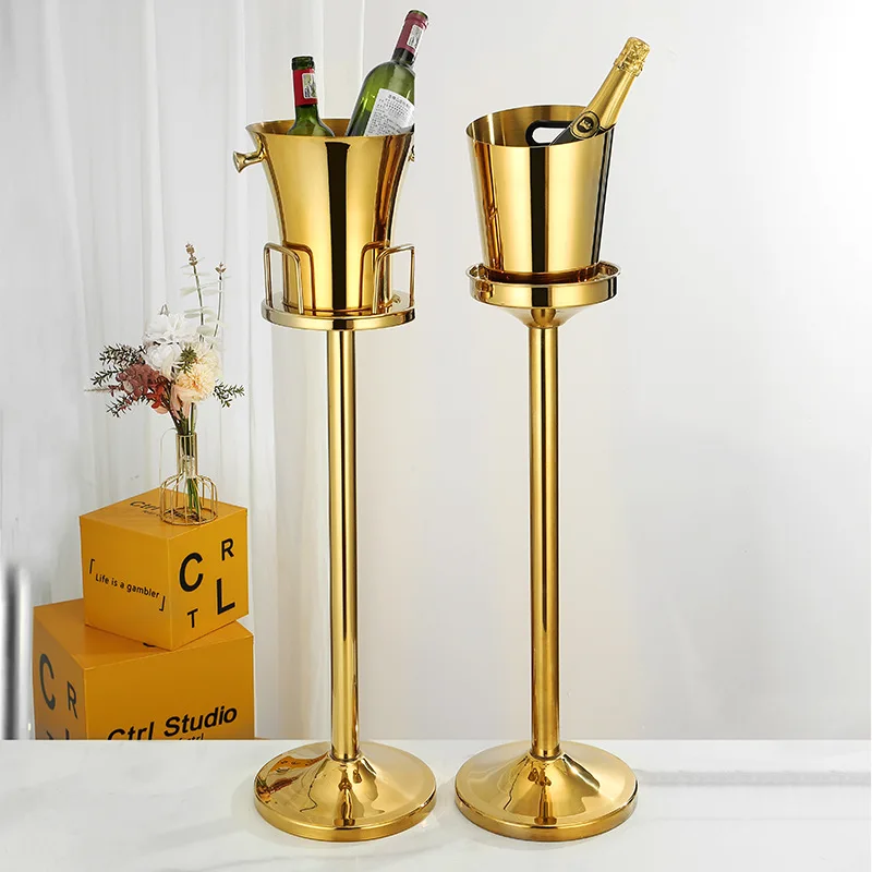 Роскошный бар ведро для льда держатель Ktv отель Вертикальная полка из нержавеющей стали ведра ванны напитков