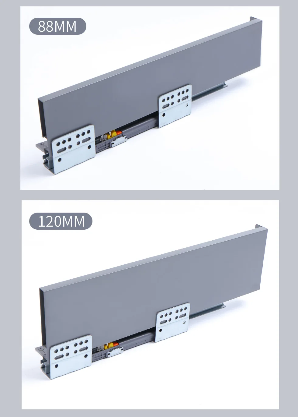 Furniture Hardware Cabinet Soft Close Full Extension Adjustable Tandem Box Drawer Slides